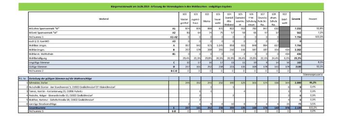 Ergebnis Bürgermeisterwahl 2019