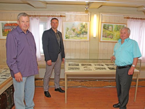 Dr. Matthias Trauzettel, Bürgermeister Stefan Schneider und Matthias Hennig aus dem Heimatmuseum