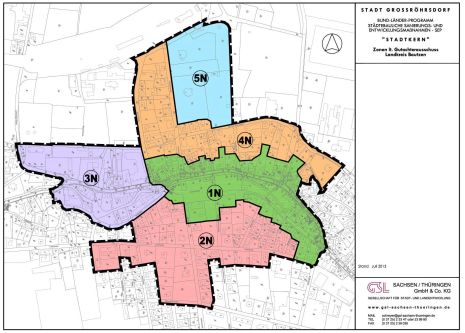 Einteilung der Wertzonen Sanierungsgebiet "Stadtkern"